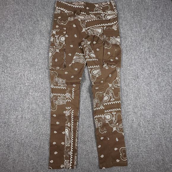 NOVA MEN Cargo Pants Mens 30 Bandana Print Summer Games HD18-107 Streetwear - Picture 7 of 12